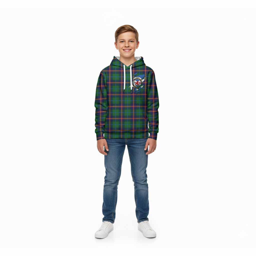 Young Clan Crest In Me Tartan Kid Hoodie Scotland Flag Style