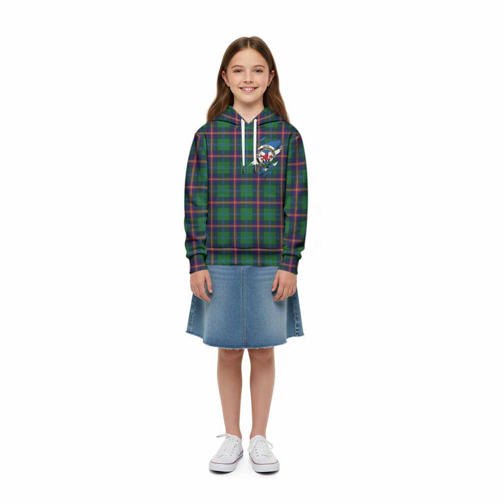 Young Clan Crest In Me Tartan Kid Hoodie Scotland Flag Style