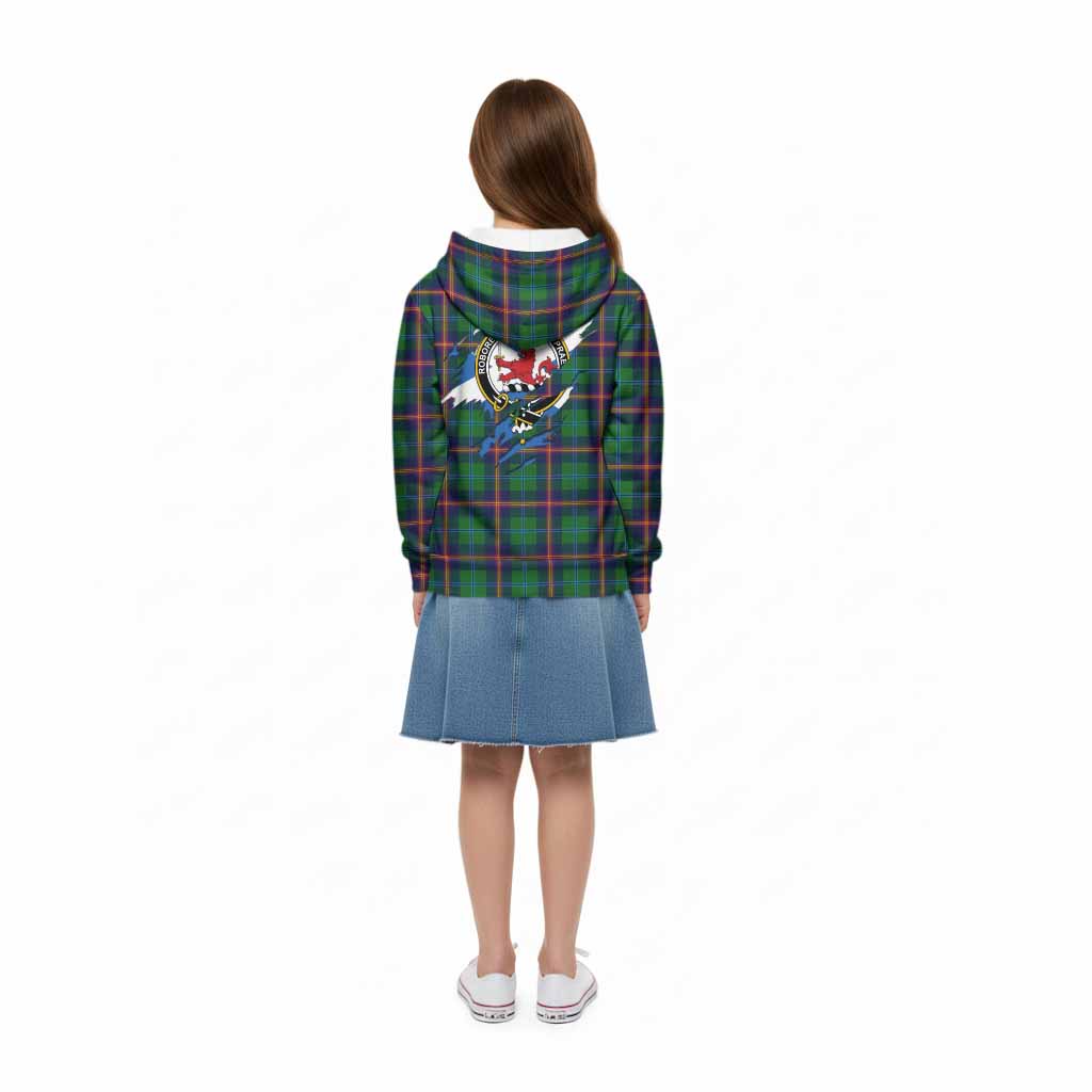 Young Clan Crest In Me Tartan Kid Hoodie Scotland Flag Style