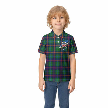 Young Clan Crest In Me Tartan Kid Polo Shirt Scotland Flag Style