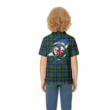 Young Clan Crest In Me Tartan Kid Polo Shirt Scotland Flag Style