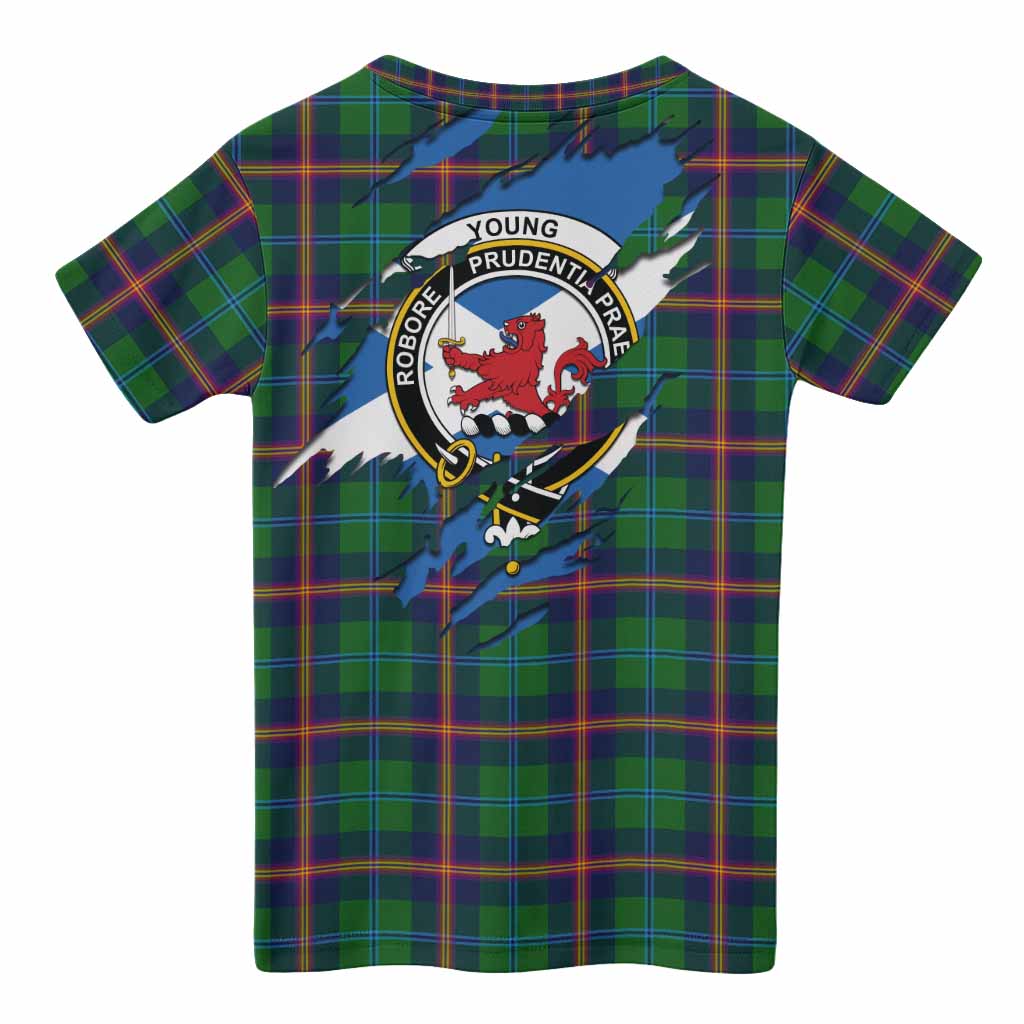 Young Clan Crest In Me Tartan Kid T-shirt Scotland Flag Style