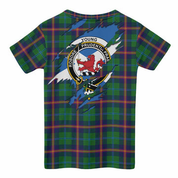 Young Clan Crest In Me Tartan Kid T-shirt Scotland Flag Style
