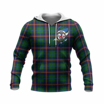 Young Clan Crest In Me Tartan Knitted Hoodie Scotland Flag Style
