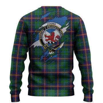 Young Clan Crest In Me Tartan Knitted Sweater Scotland Flag Style