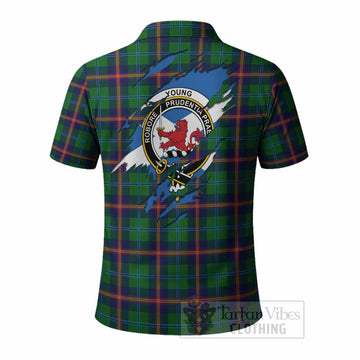 Young Clan Crest In Me Tartan Polo Shirt Scotland Flag Style