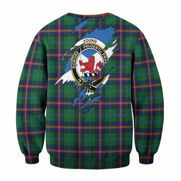 Young Clan Crest In Me Tartan Sweatshirt Scotland Flag Style
