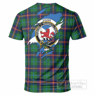 Young Clan Crest In Me Tartan T-Shirt Scotland Flag Style