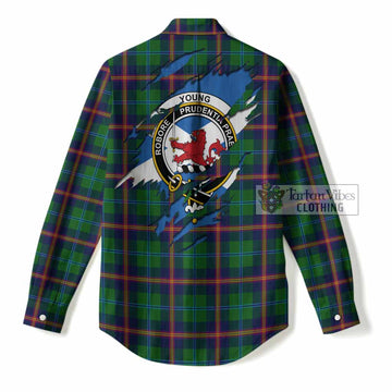 Young Clan Crest In Me Tartan Women Casual Shirt Scotland Flag Style