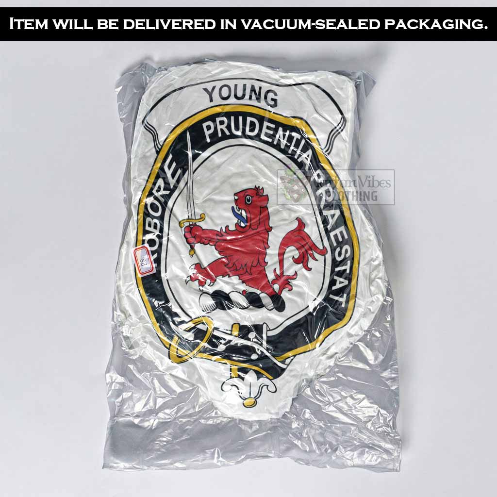 Young Clan Crest Shaped Throw Pillow, Scottish Clan Badge Decorative Pillow