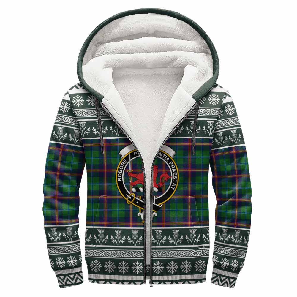 Young Clan Tartan Christmas Fleece Hoodie with Family Crest - Tartan Vibes Clothing