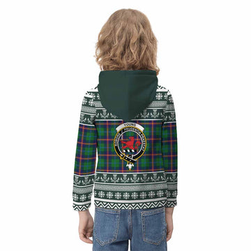 Young Clan Tartan Christmas Kid Hoodie with Family Crest - Tartan Vibes Clothing