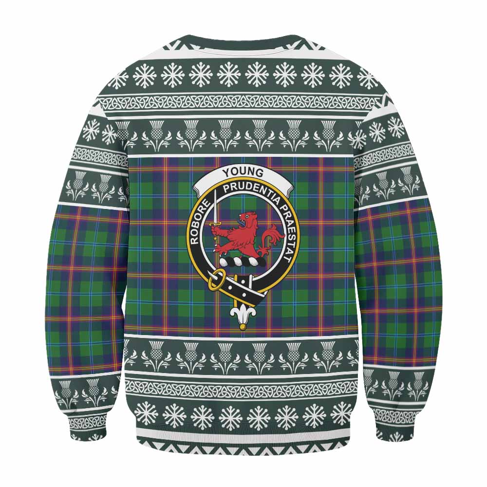 Young Clan Tartan Christmas Sweatshirt with Family Crest - Tartan Vibes Clothing