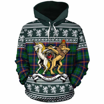 Young Clan Tartan Crest Christmas Cotton Hoodie Coat of Arms Funny Style