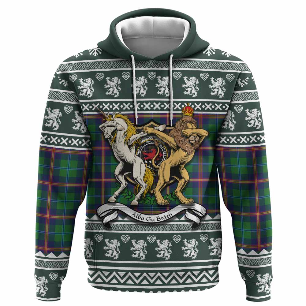 Young Clan Tartan Crest Christmas Hoodie Coat of Arms Funny Style - Tartan Vibes Clothing