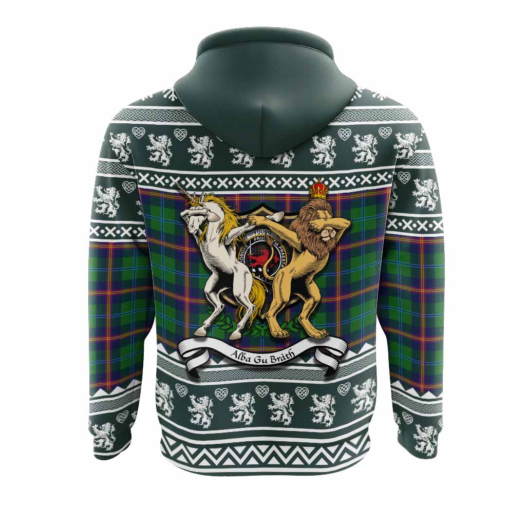 Young Clan Tartan Crest Christmas Hoodie Coat of Arms Funny Style - Tartan Vibes Clothing