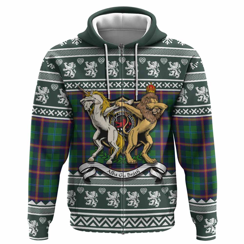 Young Clan Tartan Crest Christmas Hoodie Coat of Arms Funny Style - Tartan Vibes Clothing