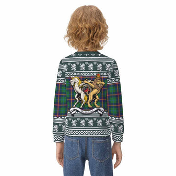 Young Clan Tartan Crest Christmas Kid Ugly Sweatshirt Coat of Arms Funny Style - Tartan Vibes Clothing