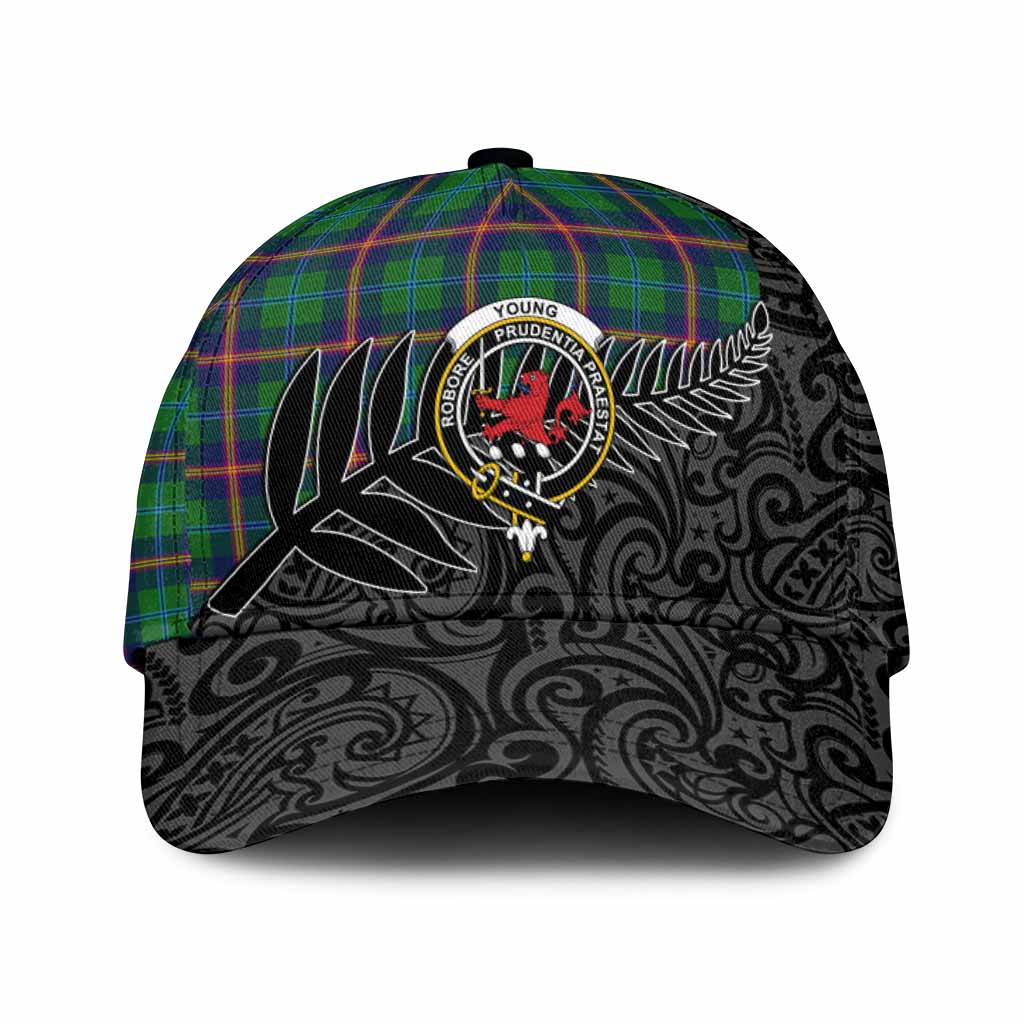 Young Crest Tartan Classic Cap with New Zealand Silver Fern Half Style