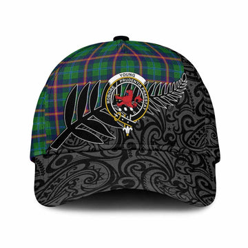 Young Crest Tartan Classic Cap with New Zealand Silver Fern Half Style