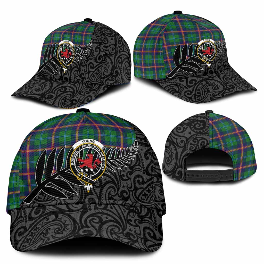 Young Crest Tartan Classic Cap with New Zealand Silver Fern Half Style