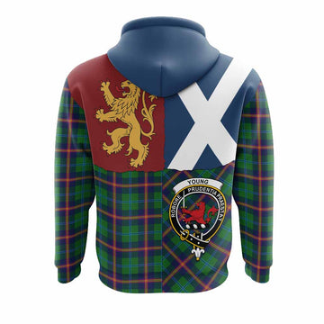 Young Crest Tartan Hoodie with Lion Rampant Saltire Style