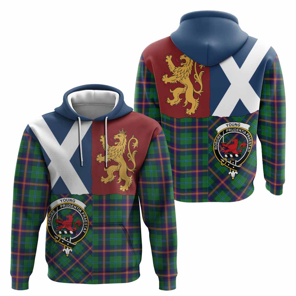 Young Crest Tartan Hoodie with Lion Rampant Saltire Style