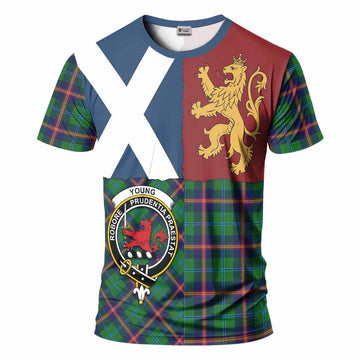 Young Crest Tartan T-Shirt with Lion Rampant Saltire Style