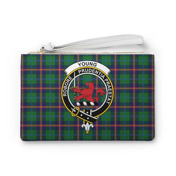 Young Family Crest Tartan Clutch Bag