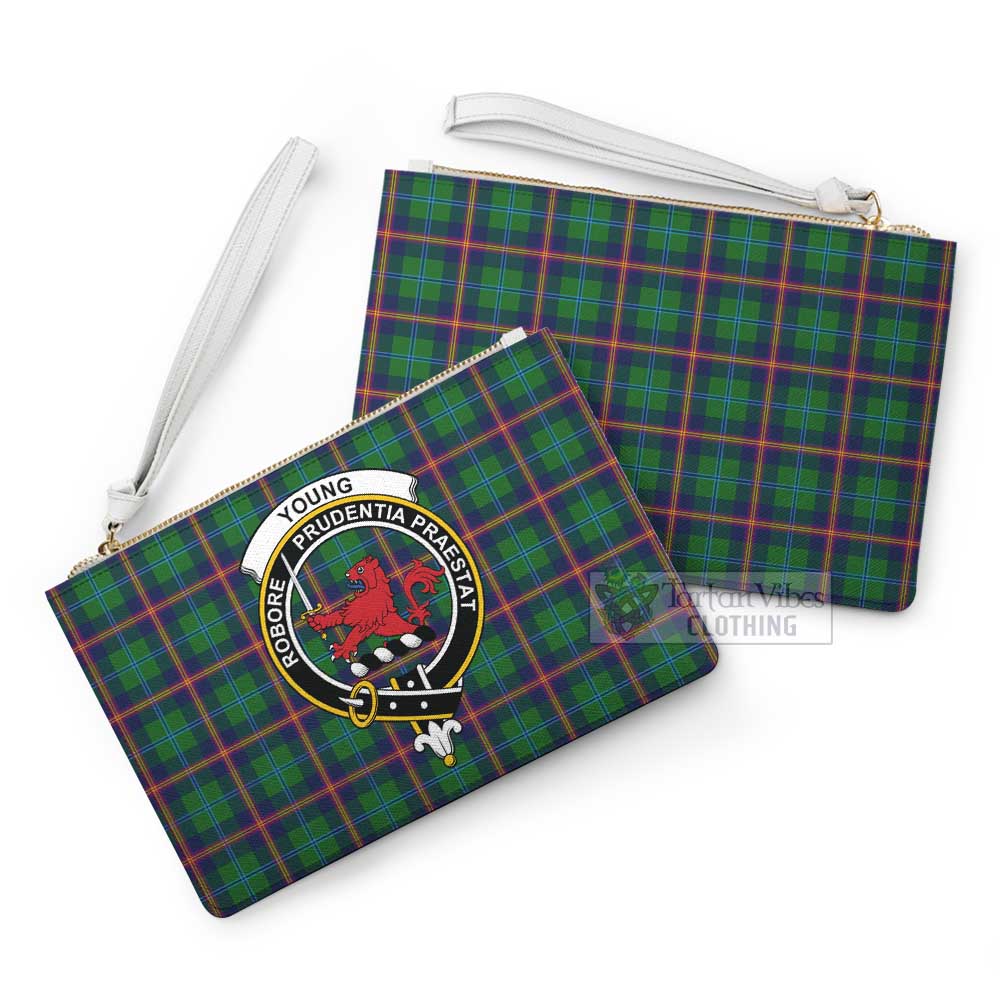 Tartan Vibes Clothing Young Family Crest Tartan Clutch Bag