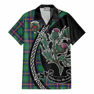 Young Family Crest Tartan Cotton Hawaiian Shirt Alba Thistle Inspired - Tartan Vibes Clothing
