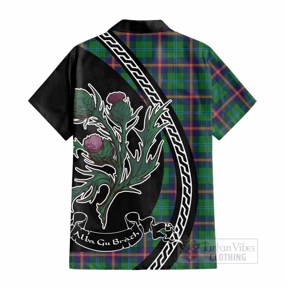 Young Family Crest Tartan Cotton Hawaiian Shirt Alba Thistle Inspired - Tartan Vibes Clothing