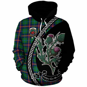 Young Family Crest Tartan Cotton Hoodie Alba Thistle Inspired