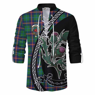 Young Family Crest Tartan Ghillie Shirt Alba Thistle Inspired