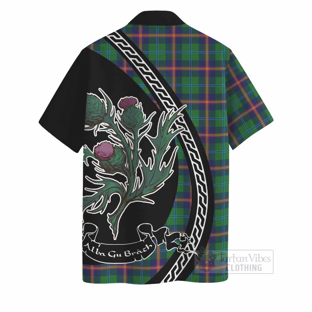 Young Family Crest Tartan Hawaiian Shirt Alba Thistle Inspired - Tartan Vibes Clothing