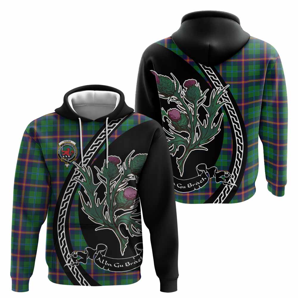 Young Family Crest Tartan Hoodie Alba Thistle Inspired - Tartan Vibes Clothing