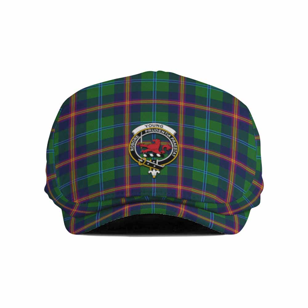 Young Family Crest Tartan Jeff Cap, Tartan Flat Cap