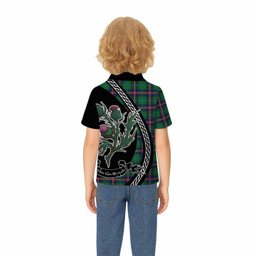 Young Family Crest Tartan Kid Polo Shirt Alba Thistle Inspired - Tartan Vibes Clothing