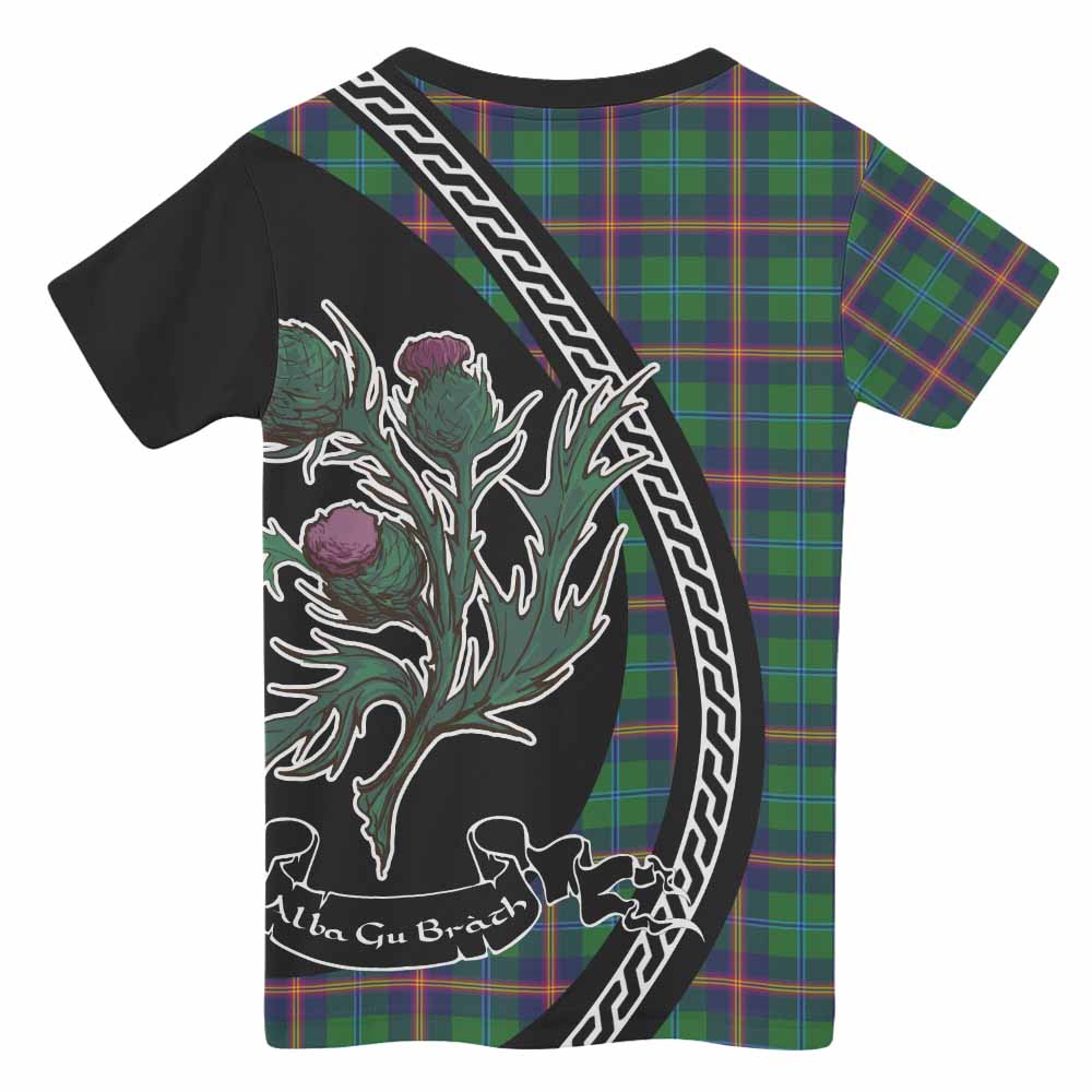 Young Family Crest Tartan Kid T-shirt Alba Thistle Inspired - Tartan Vibes Clothing