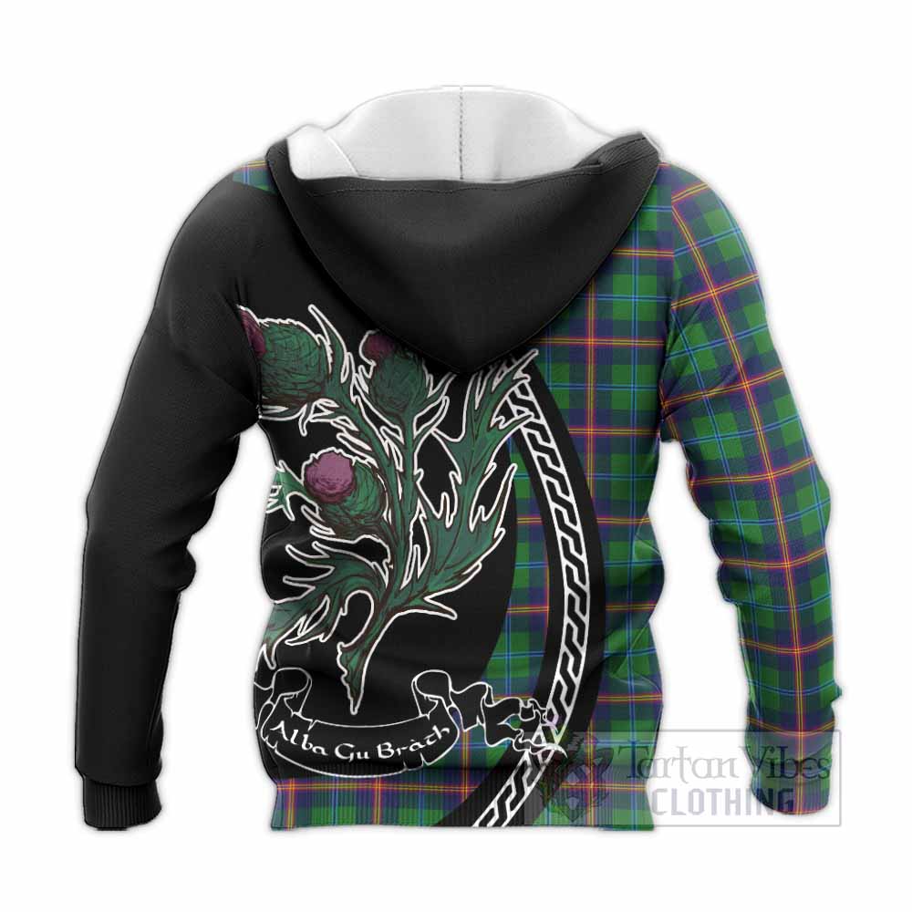 Young Family Crest Tartan Knitted Hoodie Alba Thistle Inspired - Tartan Vibes Clothing