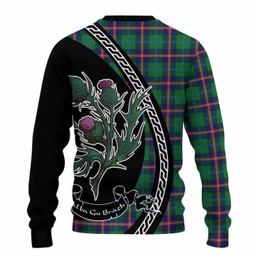 Young Family Crest Tartan Knitted Sweater Alba Thistle Inspired - Tartan Vibes Clothing
