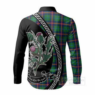 Young Family Crest Tartan Long Sleeve Button Shirts Alba Thistle Inspired