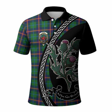 Young Family Crest Tartan Polo Shirt Alba Thistle Inspired