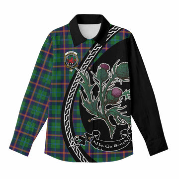 Young Family Crest Tartan Women Casual Shirt Alba Thistle Inspired - Tartan Vibes Clothing