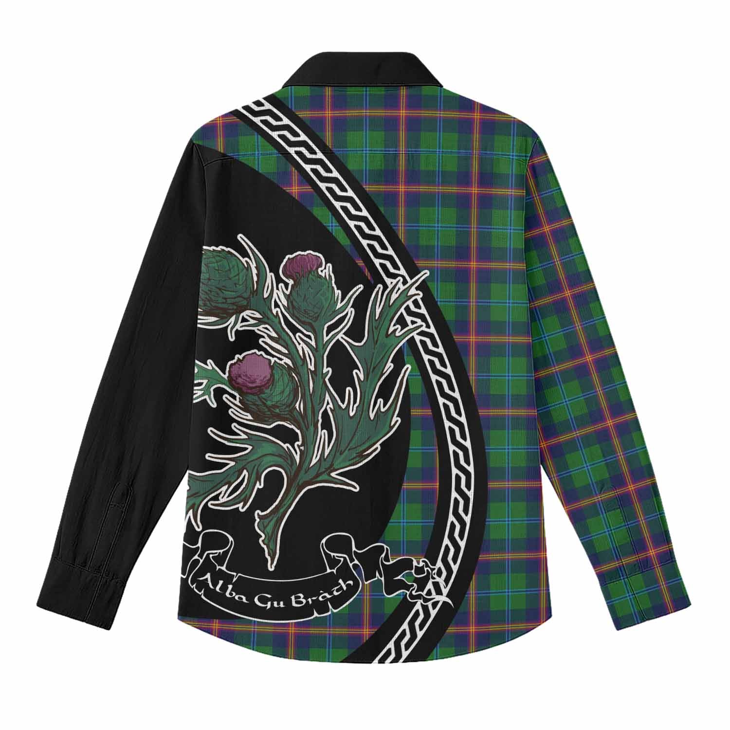 Young Family Crest Tartan Women Casual Shirt Alba Thistle Inspired - Tartan Vibes Clothing