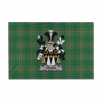 Young Irish Clan Tartan House Flag with Coat of Arms