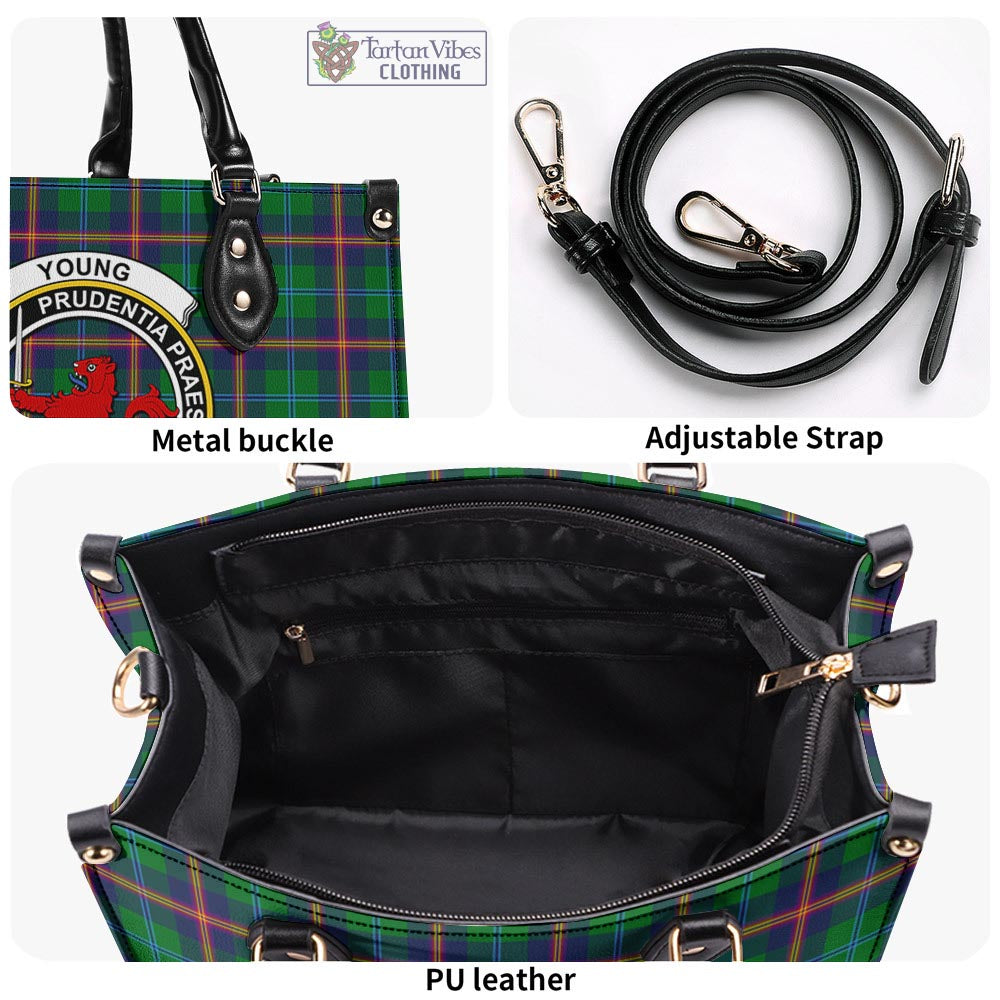 Young Tartan Luxury Leather Handbags with Family Crest - Tartan Vibes Clothing