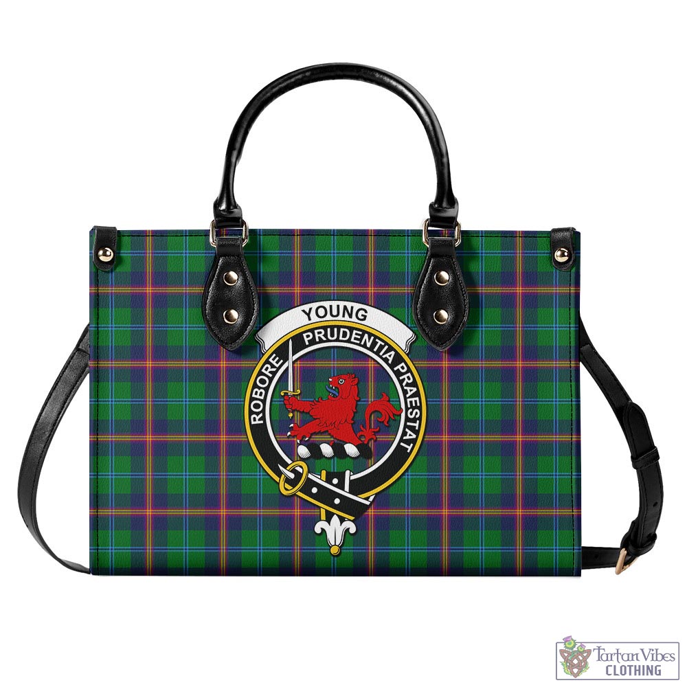 Young Tartan Luxury Leather Handbags with Family Crest - Tartan Vibes Clothing