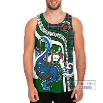 Young Tartan Men's Tank Top with Epic Bagpipe Style