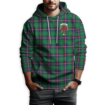 Young Modern Tartan Hoodie with Family Crest